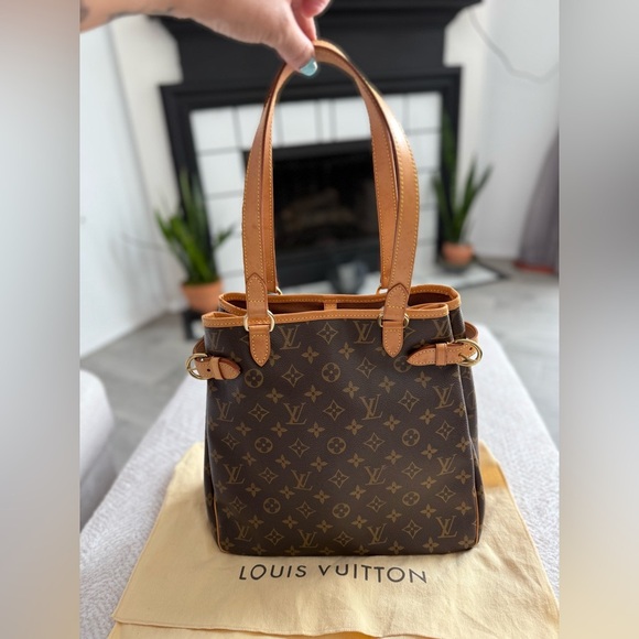 Authentic Louis Vuitton Brown Monogram Batignolles Vertical PM Tote Bag - Picture 1 of 16